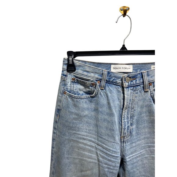 Denim Forum The Farrah High Rise Wide Leg Jeans Blue Size 32L Aritzia Y2K School - Picture 10 of 14